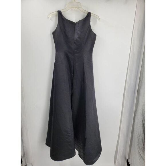 PINKY & ME  women’s 4P Black satin flare maxi cocktail dinner Dress - Picture 2 of 6